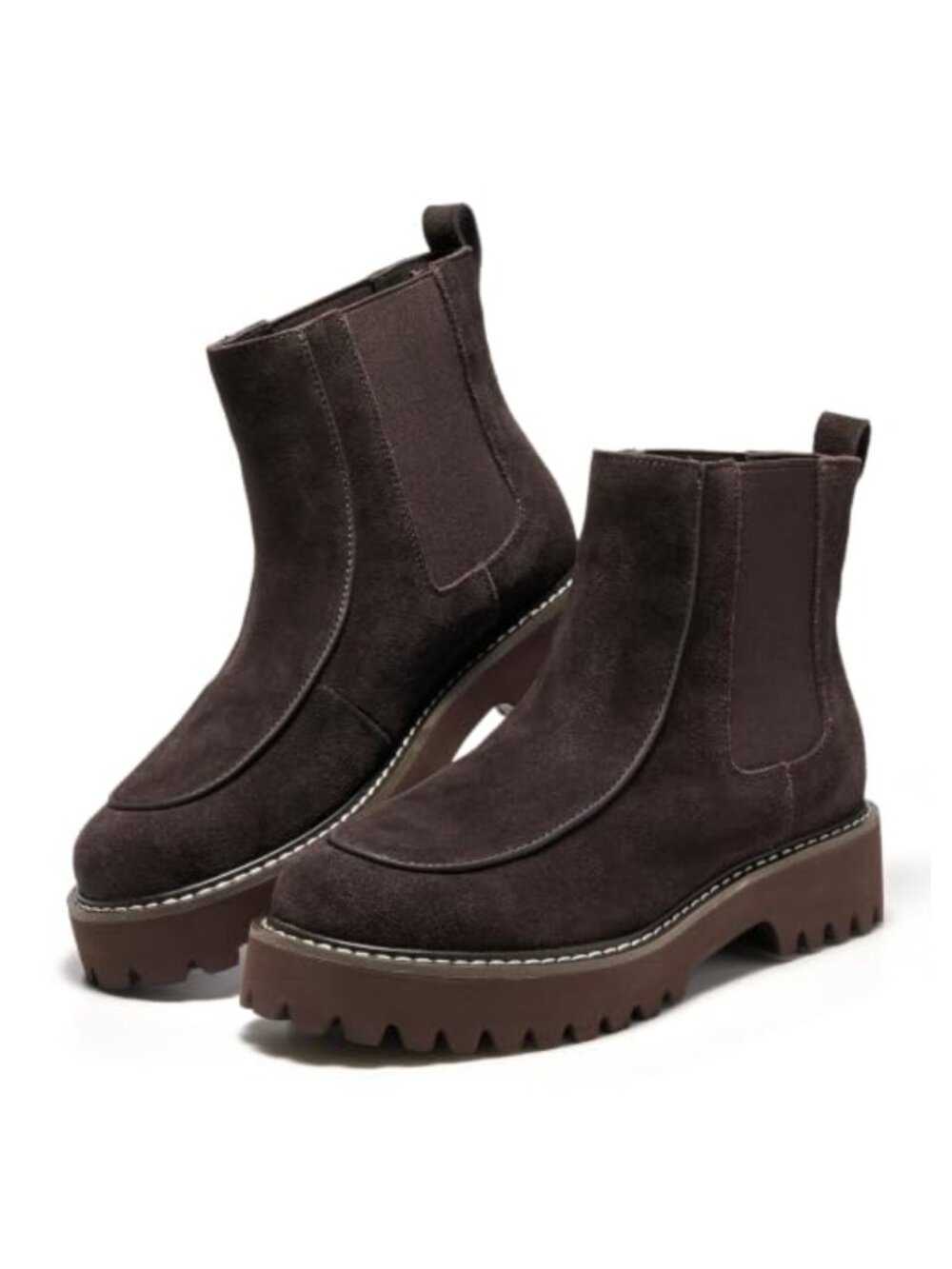 Genuine Leather Chelsea Boots Women Memory Foam Platform Ankle Boots